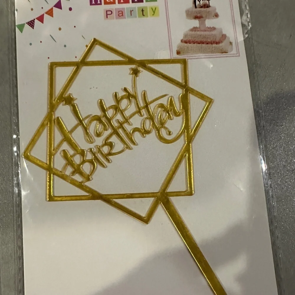 Assorted Set Cake Topper Acrylic Happy Birthday Cake Decoration Supplies